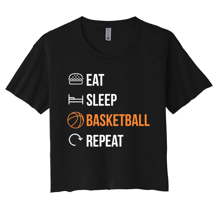 Eat Sleep Basketball Repeat | Basketball Women's Crop Top Tee