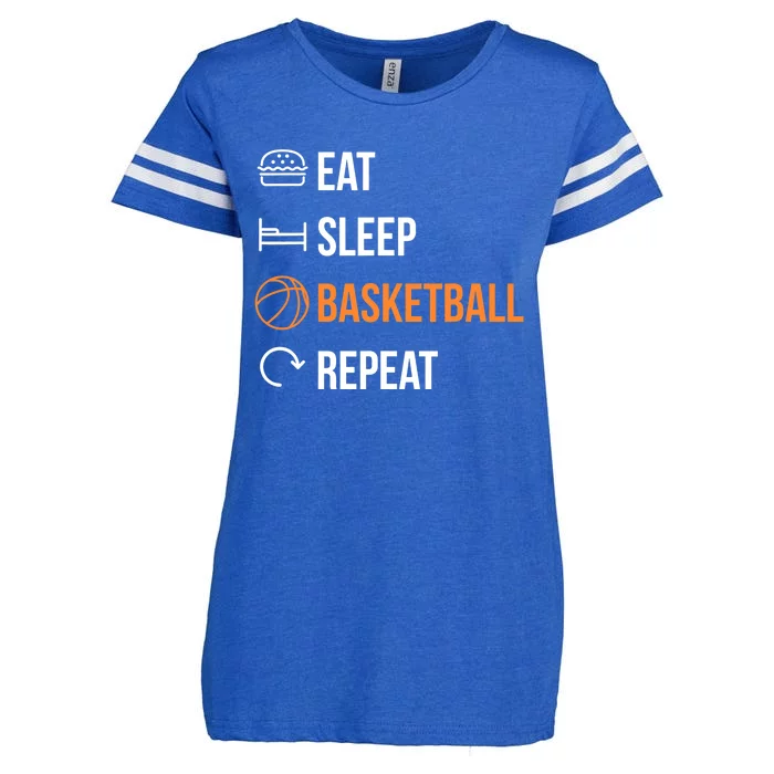 Eat Sleep Basketball Repeat | Basketball Enza Ladies Jersey Football T-Shirt