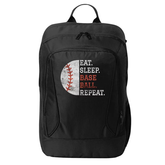 Eat Sleep Baseball Repeat Vintage Baseball Player City Backpack