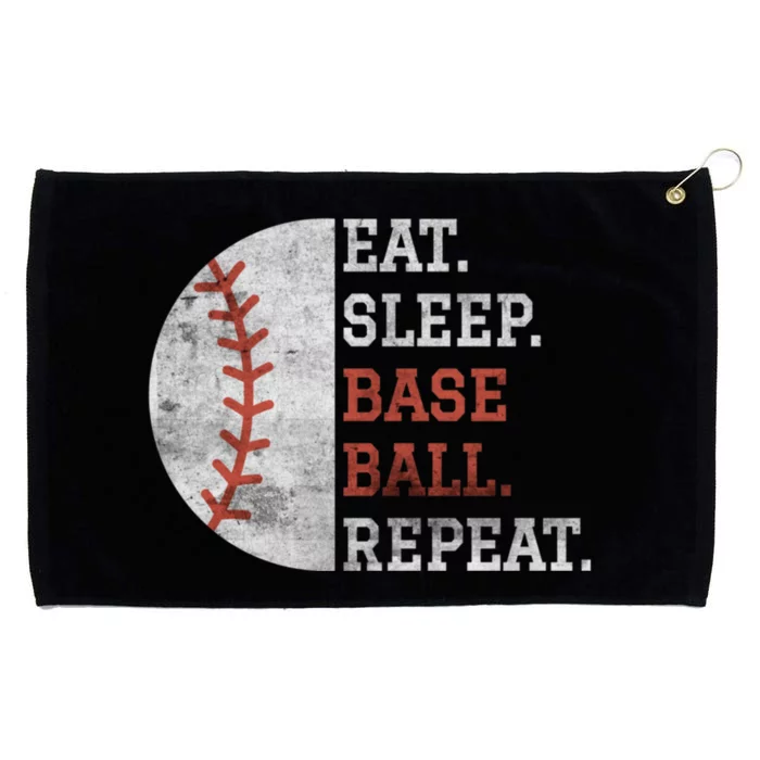 Eat Sleep Baseball Repeat Vintage Baseball Player Grommeted Golf Towel