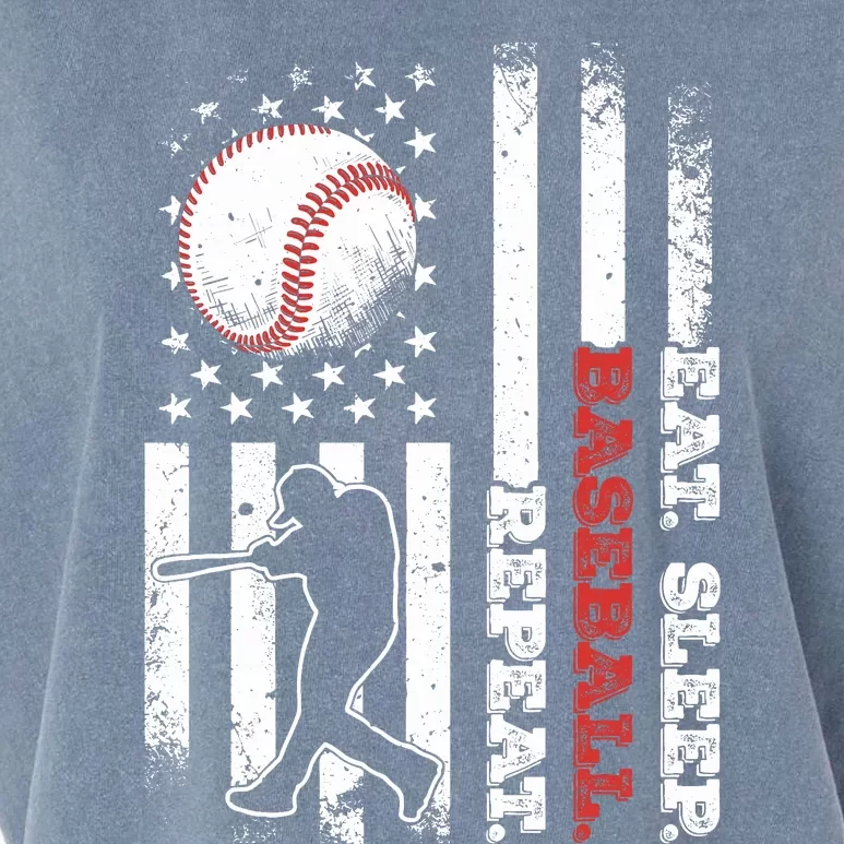 Eat Sleep Baseball Repeat Baseball Player Baseball Funny Garment-Dyed Women's Muscle Tee