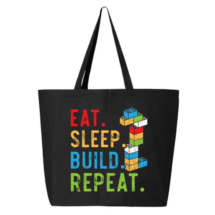 Eat Sleep Build Repeat Master Builder Bricks Blocks 25L Jumbo Tote