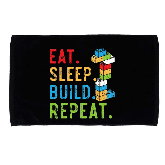 Eat Sleep Build Repeat Master Builder Bricks Blocks Microfiber Hand Towel