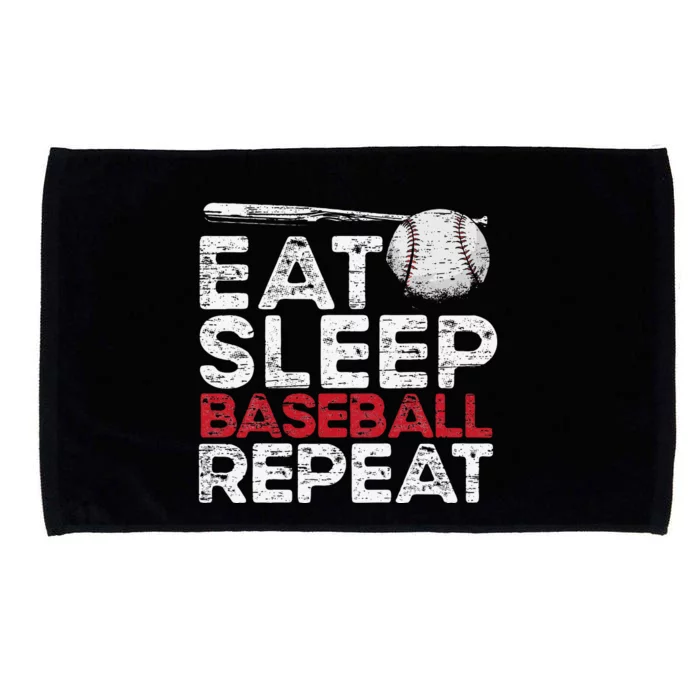 Eat Sleep Baseball Repeat Funny Sport Lovers Microfiber Hand Towel