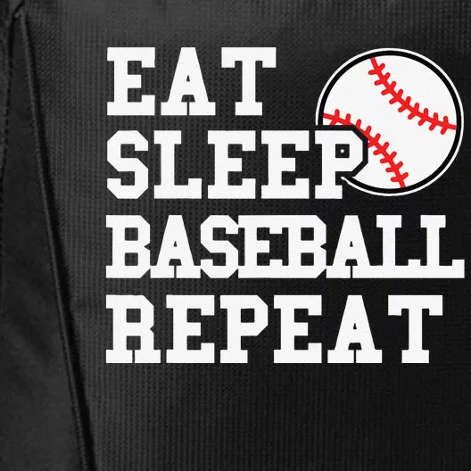 Eat Sleep Baseball Repeat Funny Baseball Lover City Backpack