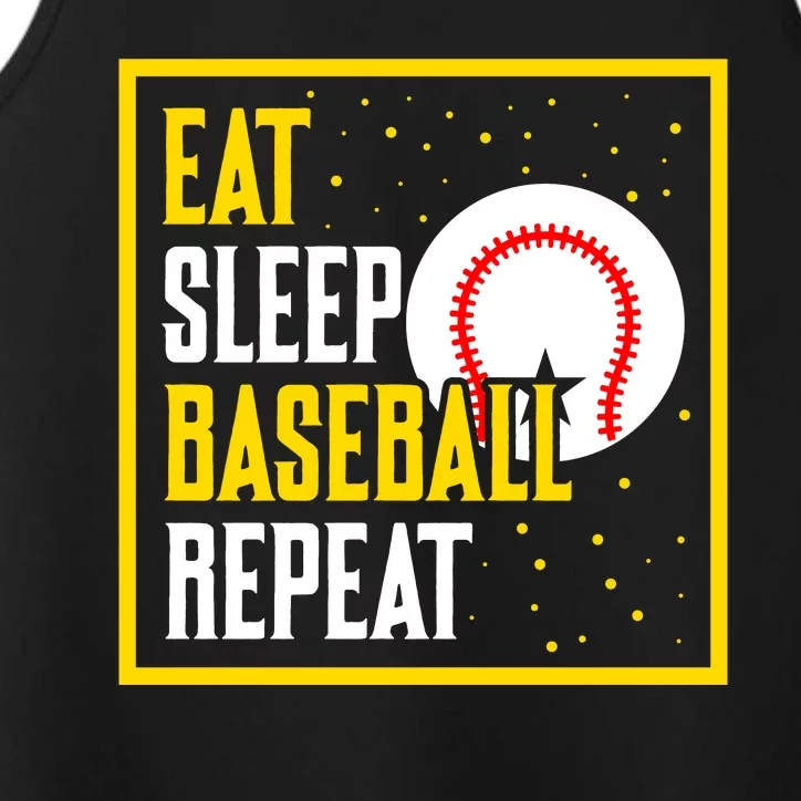 Eat Sleep Baseball Repeat Funny Baseball Gift Performance Tank