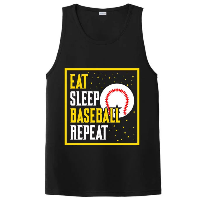 Eat Sleep Baseball Repeat Funny Baseball Gift Performance Tank