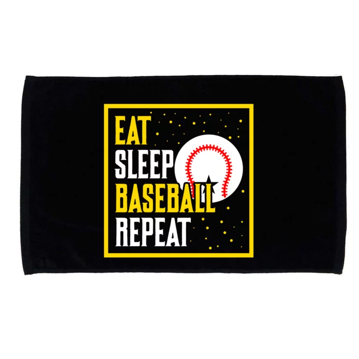 Eat Sleep Baseball Repeat Funny Baseball Gift Microfiber Hand Towel