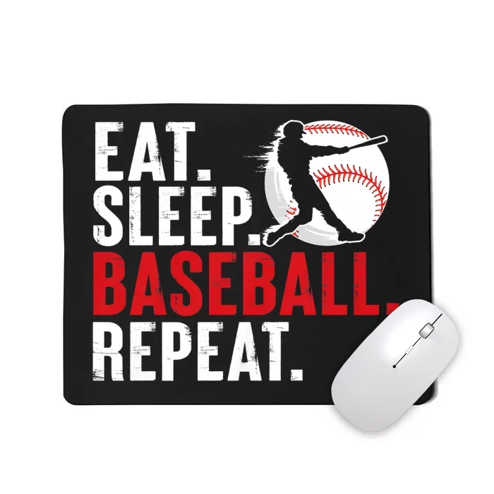 Eat Sleep Baseball Repeat Vintage Funny Baseball Player Mousepad