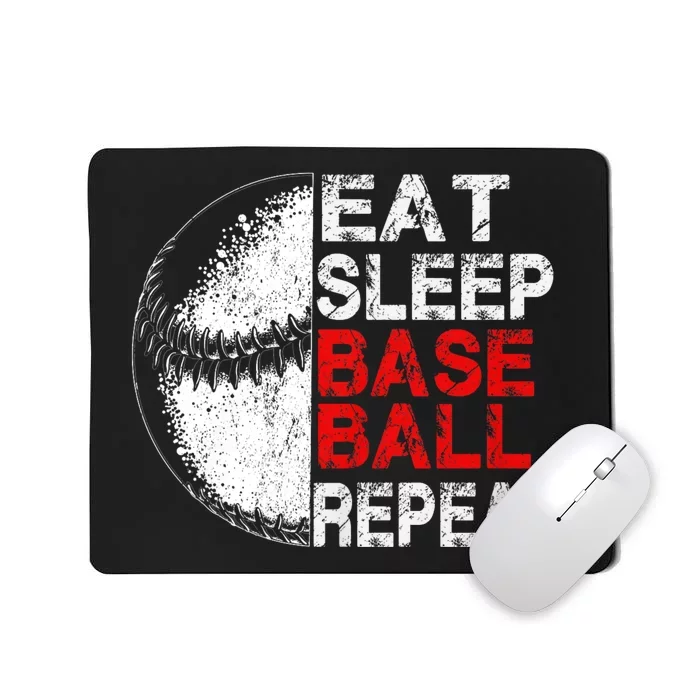 Eat Sleep Baseball Repeat Vintage Funny Baseball Player Mousepad