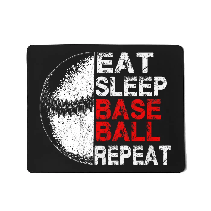 Eat Sleep Baseball Repeat Vintage Funny Baseball Player Mousepad