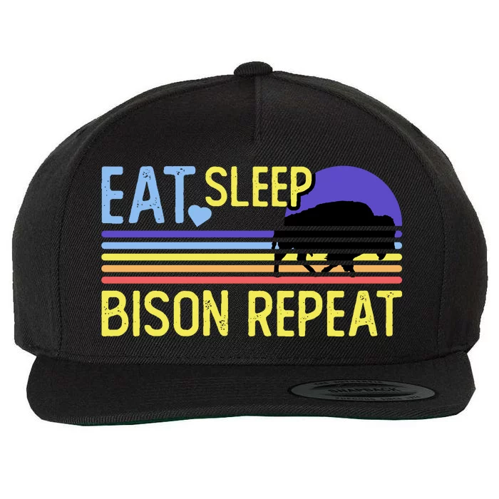 Eat Sleep Bison Repeat Wool Snapback Cap