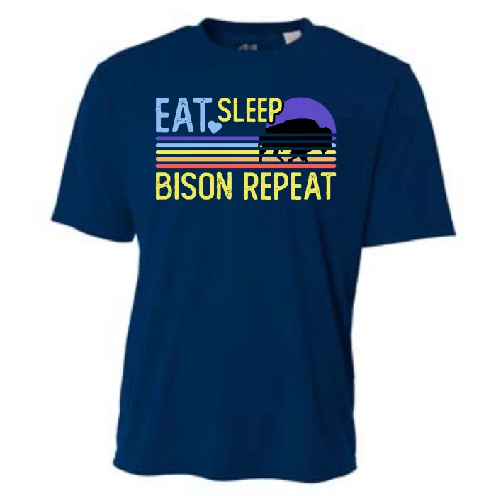 Eat Sleep Bison Repeat Cooling Performance Crew T-Shirt