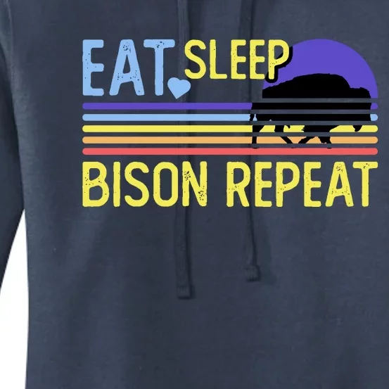 Eat Sleep Bison Repeat Women's Pullover Hoodie