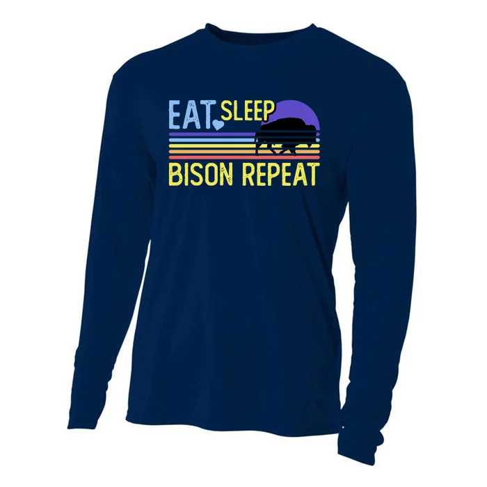 Eat Sleep Bison Repeat Cooling Performance Long Sleeve Crew