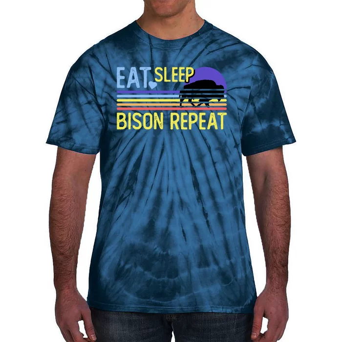 Eat Sleep Bison Repeat Tie-Dye T-Shirt