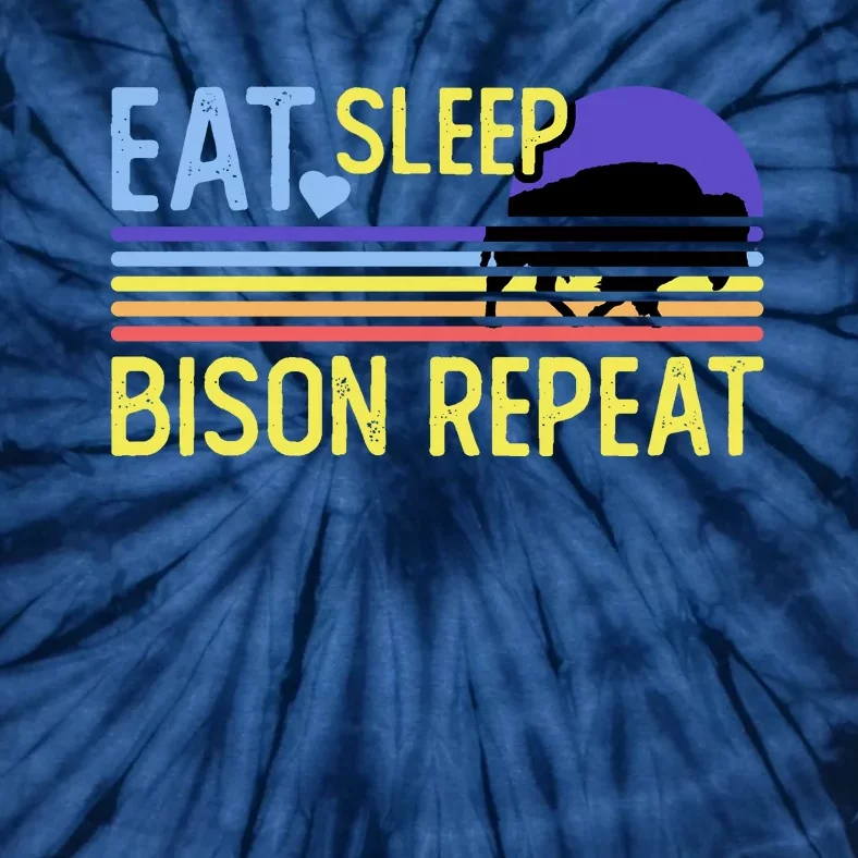 Eat Sleep Bison Repeat Tie-Dye T-Shirt