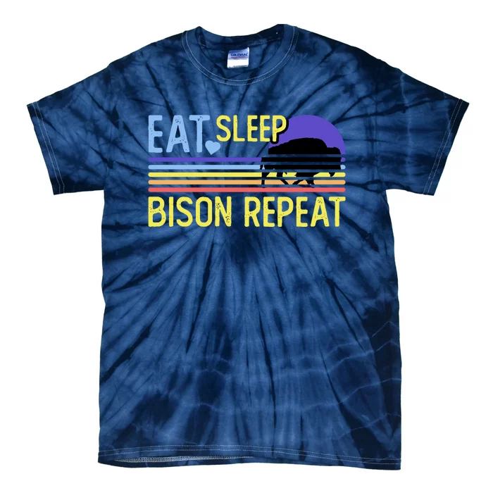 Eat Sleep Bison Repeat Tie-Dye T-Shirt