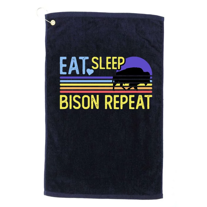 Eat Sleep Bison Repeat Platinum Collection Golf Towel