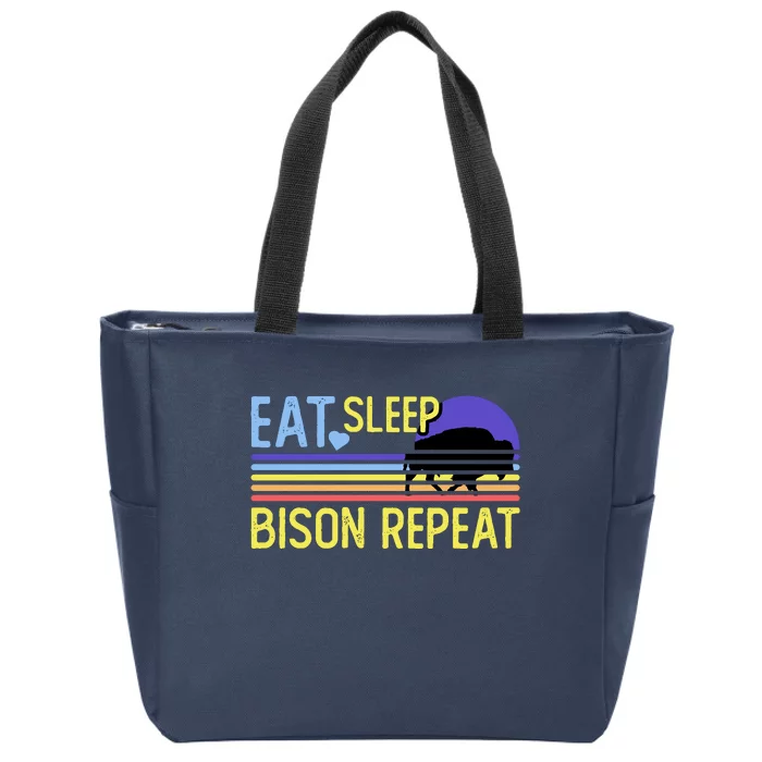 Eat Sleep Bison Repeat Zip Tote Bag