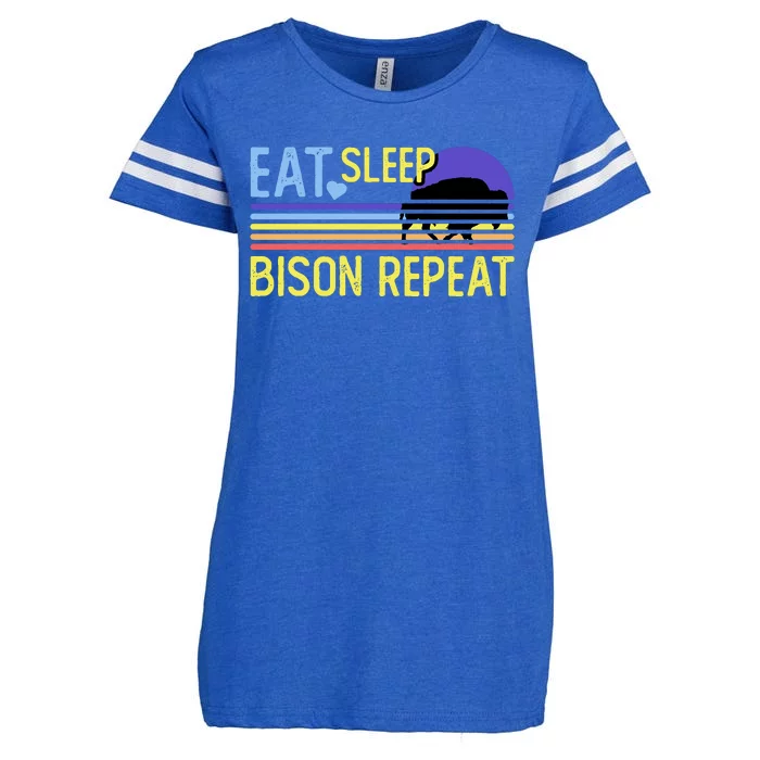 Eat Sleep Bison Repeat Enza Ladies Jersey Football T-Shirt