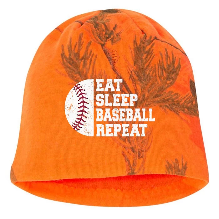 Eat Sleep Baseball Repeat Baseball Player Funny Baseball Kati - Camo Knit Beanie