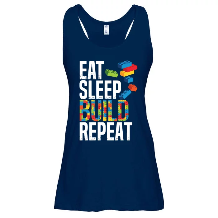 Eat Sleep Build Repeat Building Blocks Bricks Master Builder Ladies Essential Flowy Tank