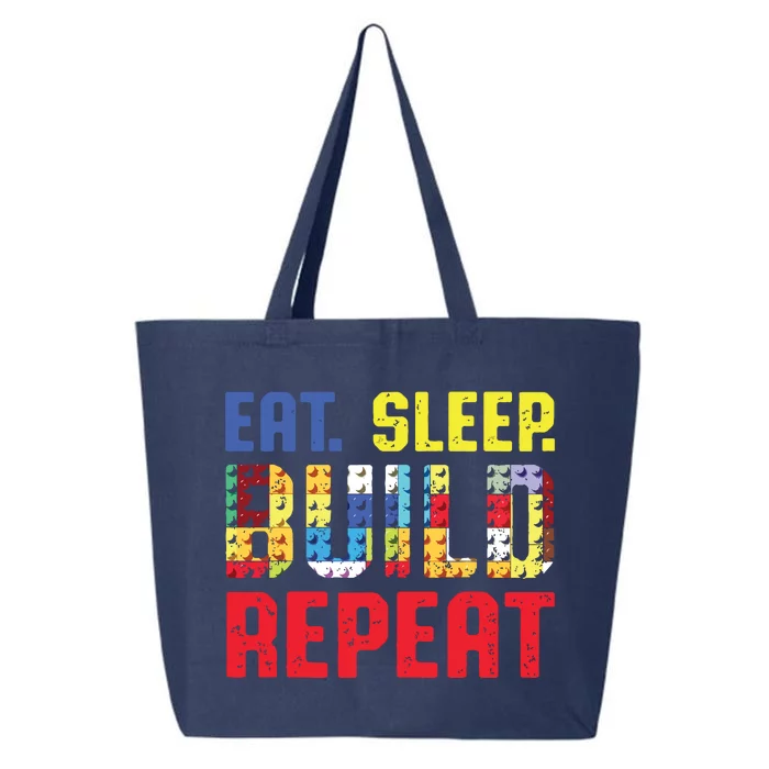 Eat Sleep Build Repeat Building Funny Builders 25L Jumbo Tote