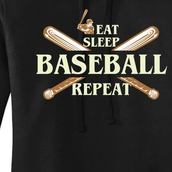 Eat Sleep Baseball Repeat Women's Pullover Hoodie