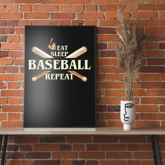 Eat Sleep Baseball Repeat Poster