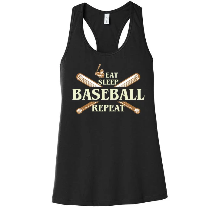 Eat Sleep Baseball Repeat Women's Racerback Tank