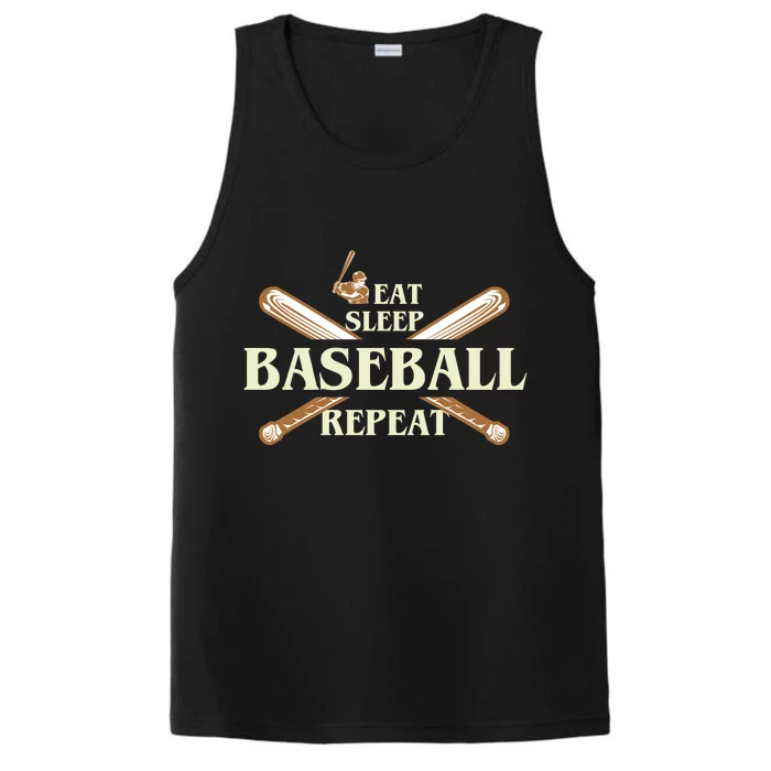 Eat Sleep Baseball Repeat Performance Tank