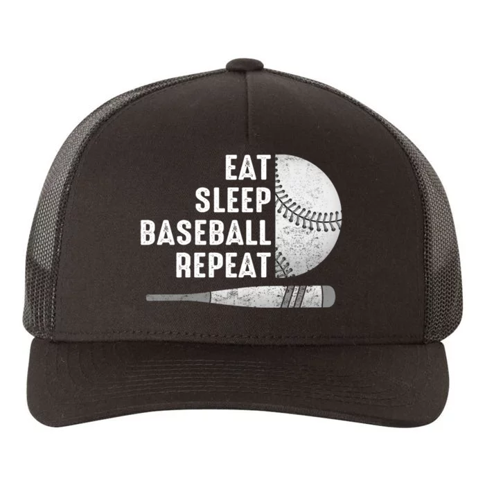 Eat Sleep Baseball Repeat Funny Baseball Gift Ideas Yupoong Adult 5-Panel Trucker Hat