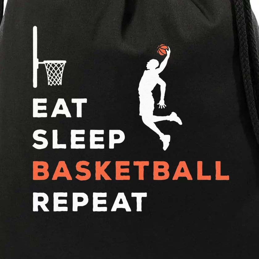 Eat Sleep Basketball Repeat Player Coach Hooper Drawstring Bag