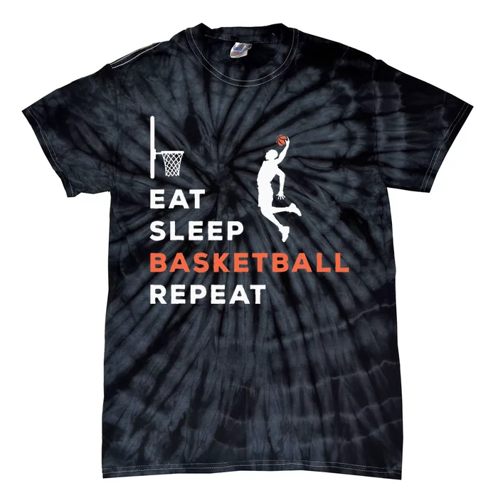 Eat Sleep Basketball Repeat Player Coach Hooper Tie-Dye T-Shirt