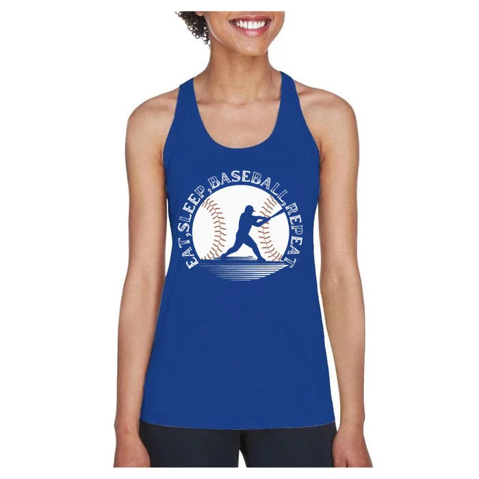 Eat Sleep Baseball Repeat Baseball Player Women's Racerback Tank