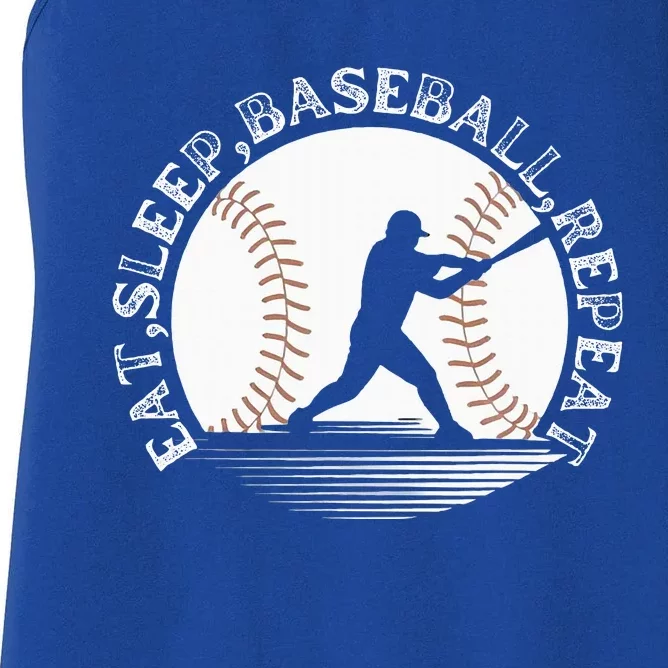 Eat Sleep Baseball Repeat Baseball Player Women's Racerback Tank