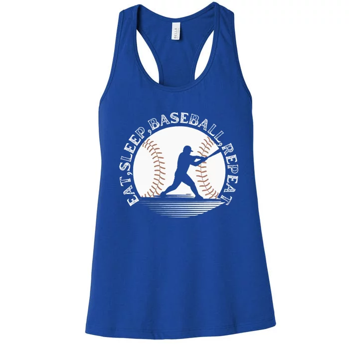 Eat Sleep Baseball Repeat Baseball Player Women's Racerback Tank