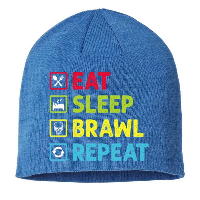 Eat Sleep Brawl Repeat 8 1/2in Sustainable Knit Beanie