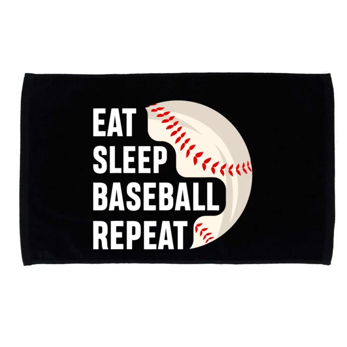 EAT SLEEP BASEBALL REPEAT Baseball Player Microfiber Hand Towel