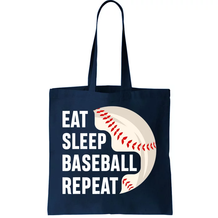 EAT SLEEP BASEBALL REPEAT Baseball Player Tote Bag