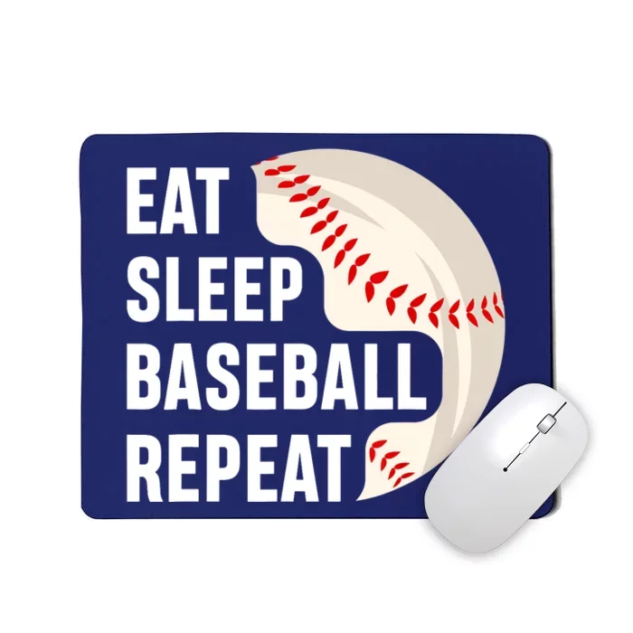 EAT SLEEP BASEBALL REPEAT Baseball Player Mousepad