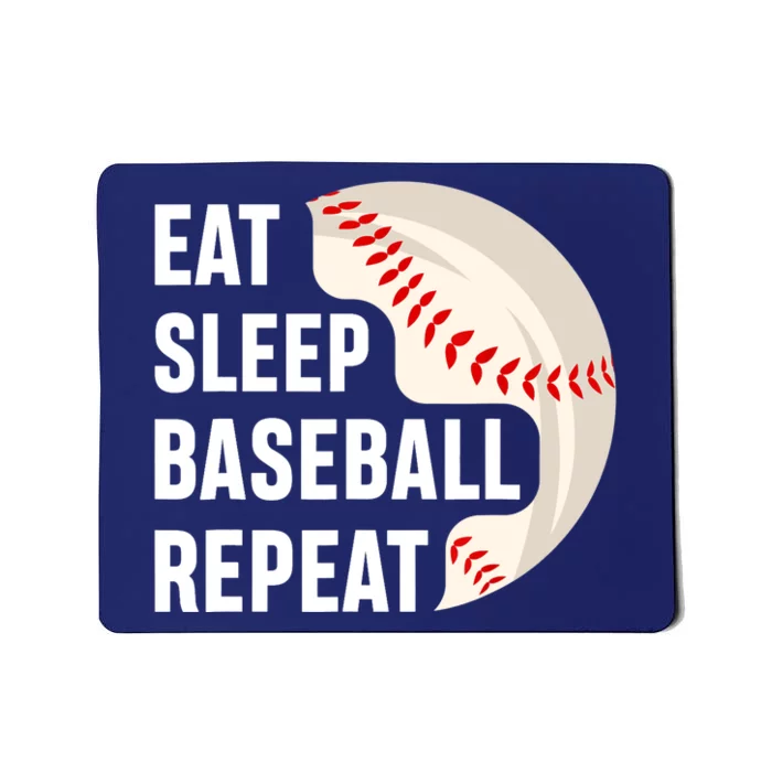 EAT SLEEP BASEBALL REPEAT Baseball Player Mousepad