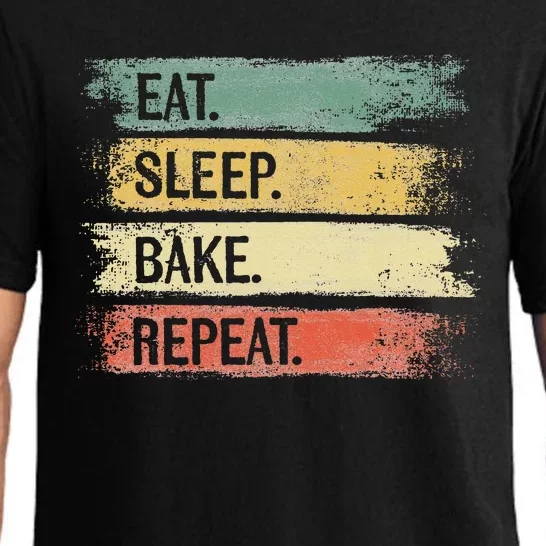 Eat Sleep Bake Repeat Pastry Chef Gifts Baker Bakery Baking Pajama Set