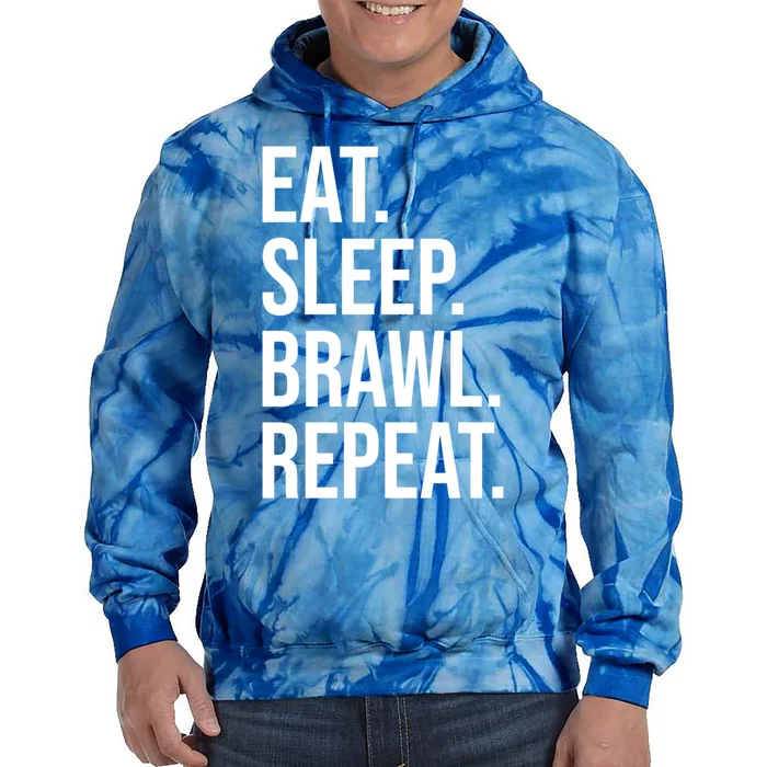 Eat Sleep Brawl Repeat Brawler Funny Video Gamer Meaningful Gift Tie Dye Hoodie