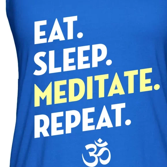 Eat Sleep Be Repeacool Gift Meditation Yoga Gift Ladies Essential Flowy Tank