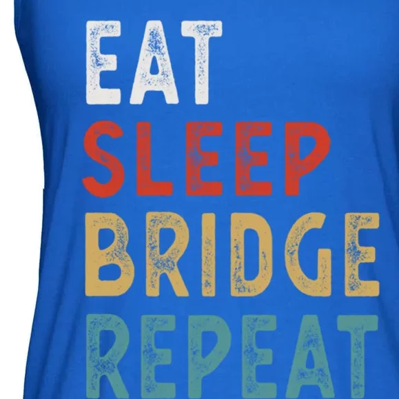 Eat Sleep Bridge Repeat Funny Bridge Player Gift Idea Gift Ladies Essential Flowy Tank