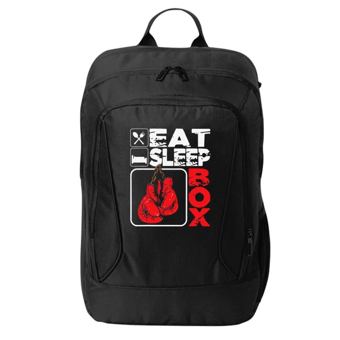 Eat Sleep Box Boxing Lover Gym Boxer Kickboxing Kickboxer City Backpack