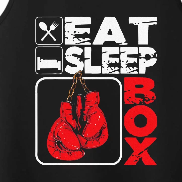 Eat Sleep Box Boxing Lover Gym Boxer Kickboxing Kickboxer Performance Tank