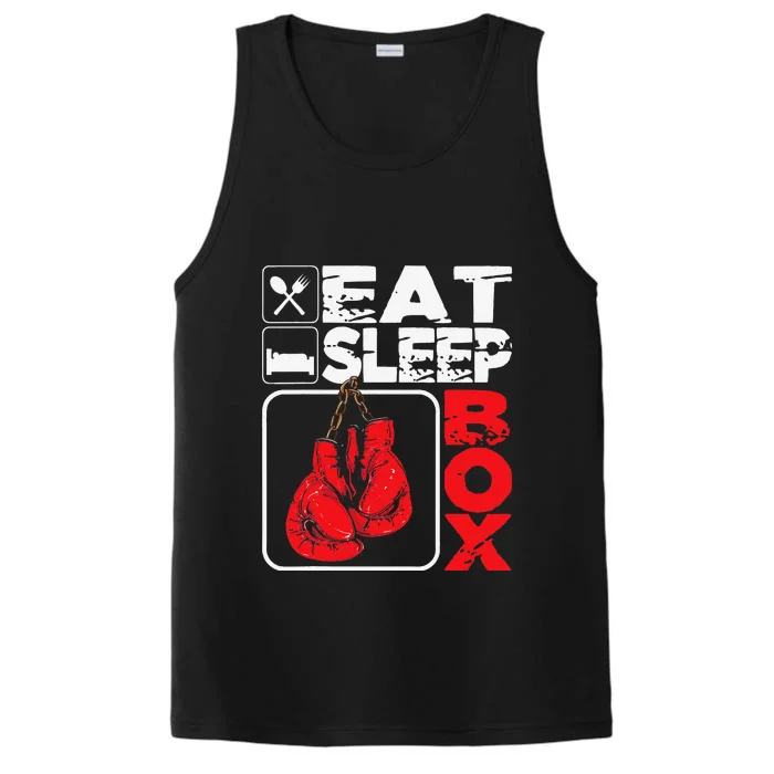 Eat Sleep Box Boxing Lover Gym Boxer Kickboxing Kickboxer Performance Tank